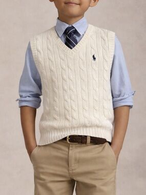 Polo Ralph Lauren Boys Cable Knit Sweater Vest